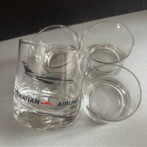 Vintage Hawaiian Airlines Drinking Glasses Set of 5
